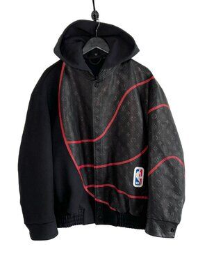 Louis Vuitton x NBA SS2021 Monogram Obscur Leather Moto Jacket